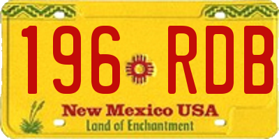 NM license plate 196RDB