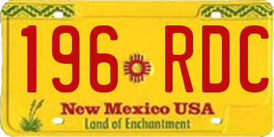NM license plate 196RDC