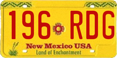 NM license plate 196RDG