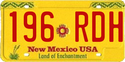 NM license plate 196RDH
