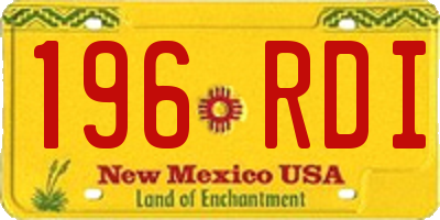 NM license plate 196RDI