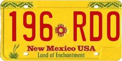 NM license plate 196RDO