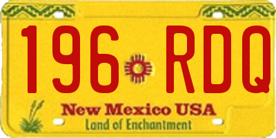 NM license plate 196RDQ