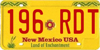 NM license plate 196RDT