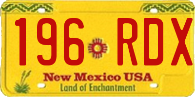 NM license plate 196RDX
