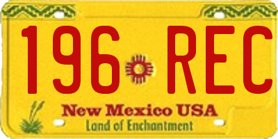 NM license plate 196REC