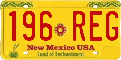 NM license plate 196REG