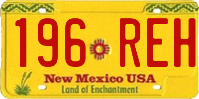 NM license plate 196REH