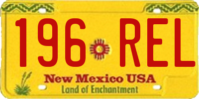 NM license plate 196REL