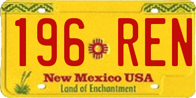 NM license plate 196REN