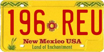 NM license plate 196REU
