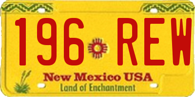NM license plate 196REW