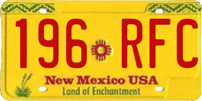 NM license plate 196RFC