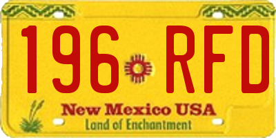 NM license plate 196RFD