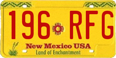 NM license plate 196RFG