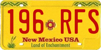 NM license plate 196RFS