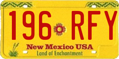 NM license plate 196RFY