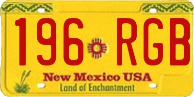 NM license plate 196RGB