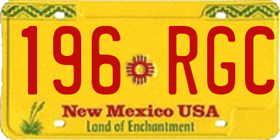 NM license plate 196RGC