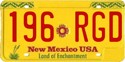 NM license plate 196RGD