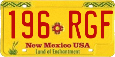 NM license plate 196RGF