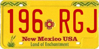 NM license plate 196RGJ