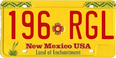 NM license plate 196RGL