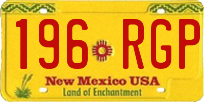 NM license plate 196RGP