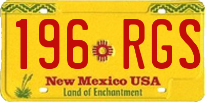 NM license plate 196RGS