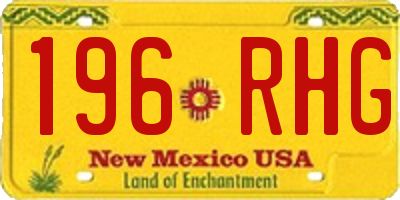NM license plate 196RHG