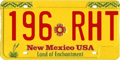 NM license plate 196RHT