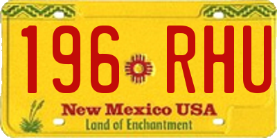 NM license plate 196RHU