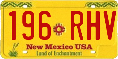 NM license plate 196RHV
