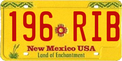 NM license plate 196RIB
