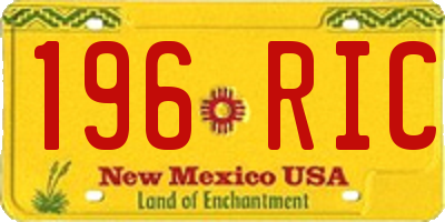 NM license plate 196RIC