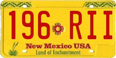 NM license plate 196RII