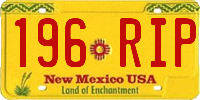 NM license plate 196RIP