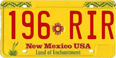 NM license plate 196RIR