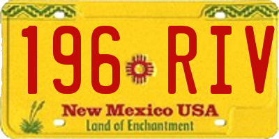 NM license plate 196RIV