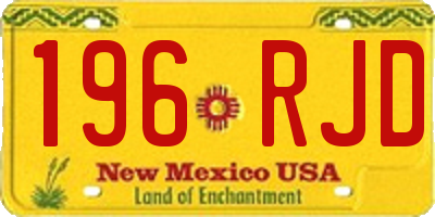 NM license plate 196RJD