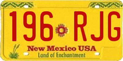 NM license plate 196RJG