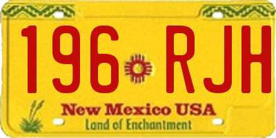NM license plate 196RJH
