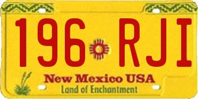 NM license plate 196RJI