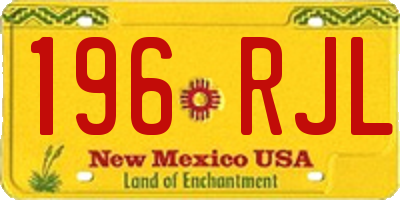 NM license plate 196RJL
