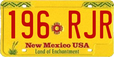 NM license plate 196RJR