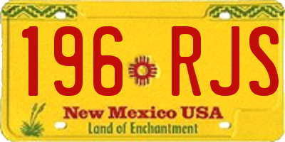NM license plate 196RJS
