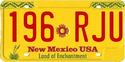 NM license plate 196RJU