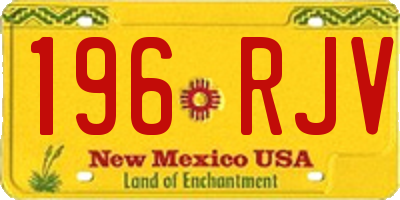 NM license plate 196RJV