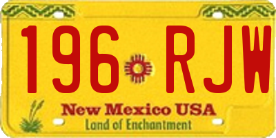 NM license plate 196RJW