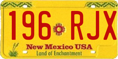 NM license plate 196RJX